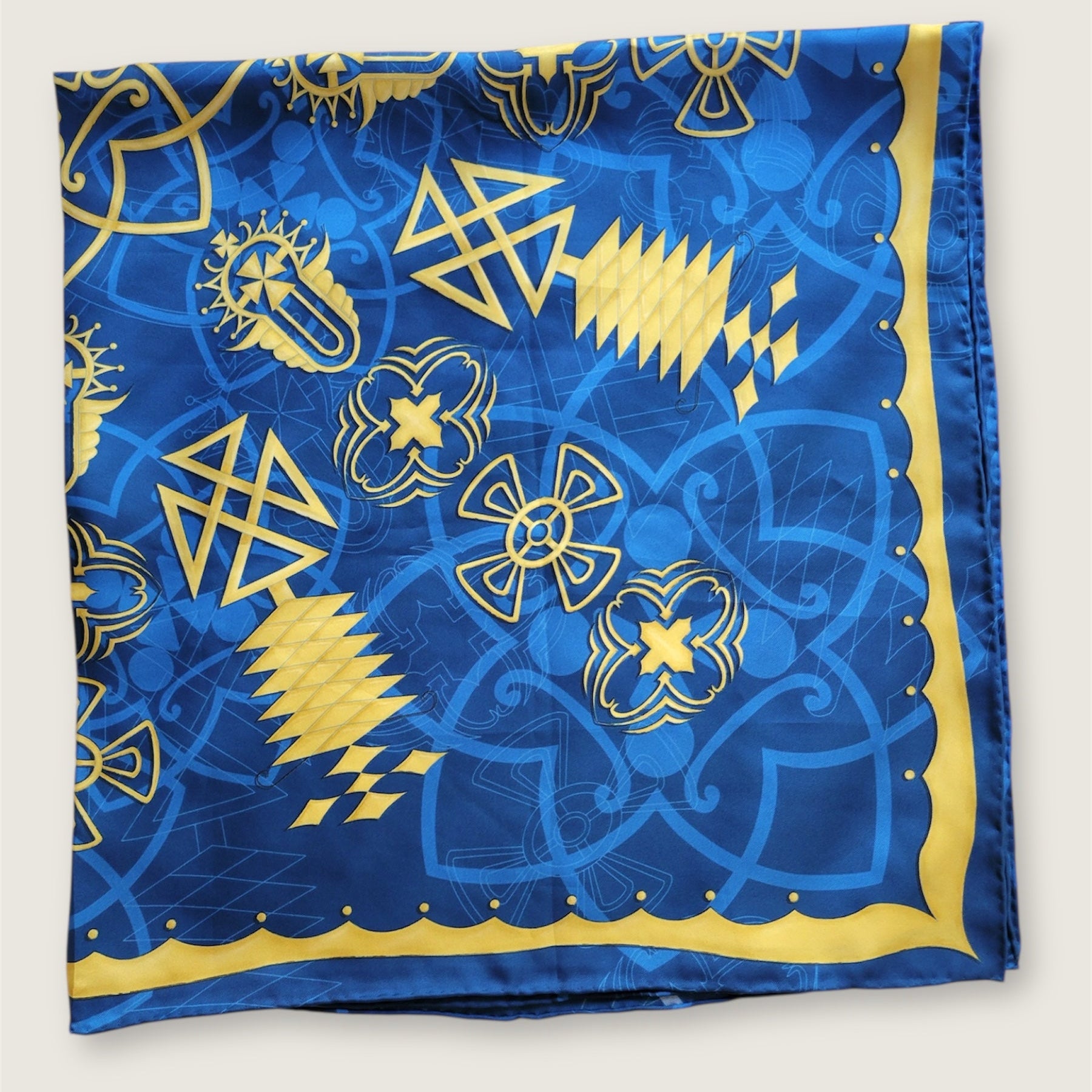 Lalibela Blue/Gold Silk Scarf